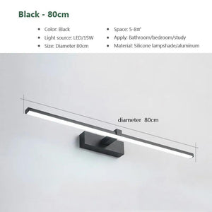 Modern Bathroom LED Wall Light Hardwares Wall Lamp Three Colors Light Aluminum Led Black White Bathroom Mirror Line Lamp Fixture