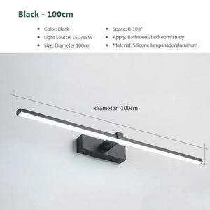 Modern Bathroom LED Wall Light Hardwares Wall Lamp Three Colors Light Aluminum Led Black White Bathroom Mirror Line Lamp Fixture