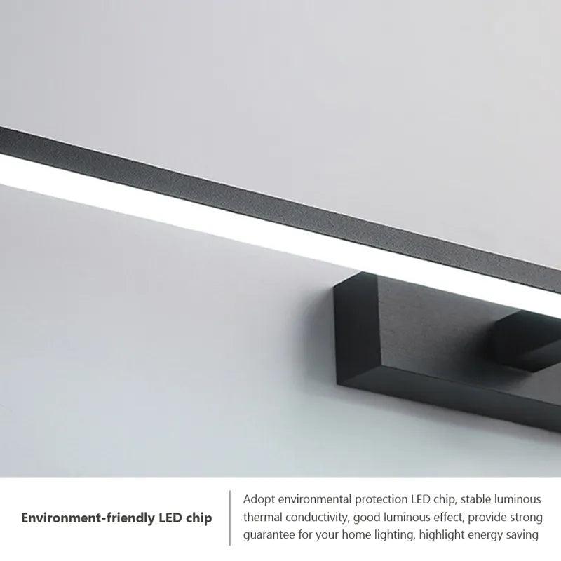 Modern Bathroom LED Wall Light Hardwares Wall Lamp Three Colors Light Aluminum Led Black White Bathroom Mirror Line Lamp Fixture