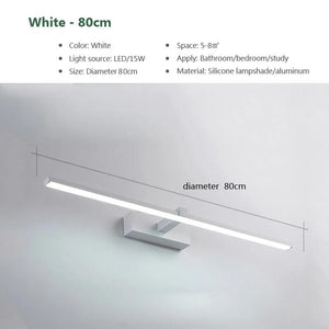 Modern Bathroom LED Wall Light Hardwares Wall Lamp Three Colors Light Aluminum Led Black White Bathroom Mirror Line Lamp Fixture