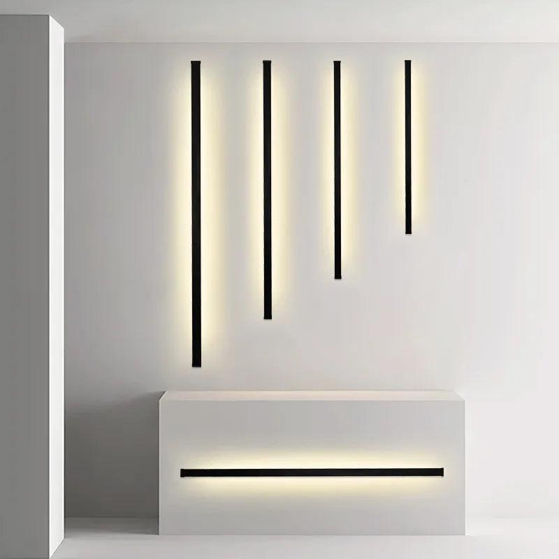 Modern Black LED Wall Lamp for Dining room Living Room Decoration LED Long Strip Wall Lights Staircase Corner Wall Lamp