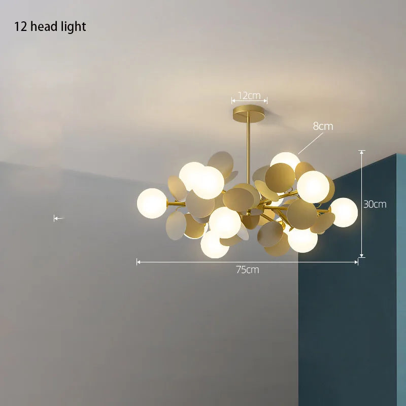 Modern Chandelier Grape Design Glass Pendant Light Indoor LED Nordic Light For Living Room Dining Hall Hotel Kitchen Island Lamp