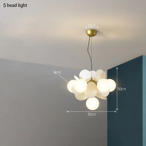 Modern Chandelier Grape Design Glass Pendant Light Indoor LED Nordic Light For Living Room Dining Hall Hotel Kitchen Island Lamp