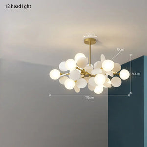 Modern Chandelier Grape Design Glass Pendant Light Indoor LED Nordic Light For Living Room Dining Hall Hotel Kitchen Island Lamp