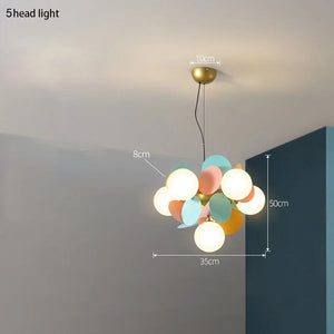 Modern Chandelier Grape Design Glass Pendant Light Indoor LED Nordic Light For Living Room Dining Hall Hotel Kitchen Island Lamp