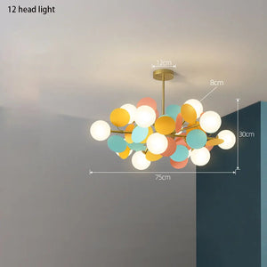 Modern Chandelier Grape Design Glass Pendant Light Indoor LED Nordic Light For Living Room Dining Hall Hotel Kitchen Island Lamp