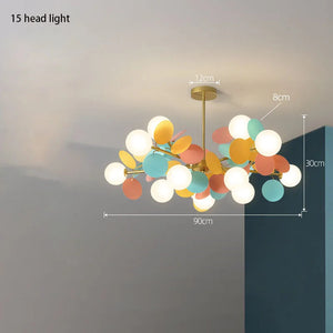 Modern Chandelier Grape Design Glass Pendant Light Indoor LED Nordic Light For Living Room Dining Hall Hotel Kitchen Island Lamp