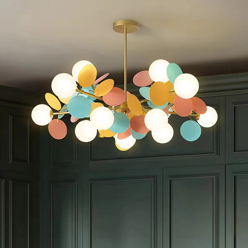 Modern Chandelier Grape Design Glass Pendant Light Indoor LED Nordic Light For Living Room Dining Hall Hotel Kitchen Island Lamp