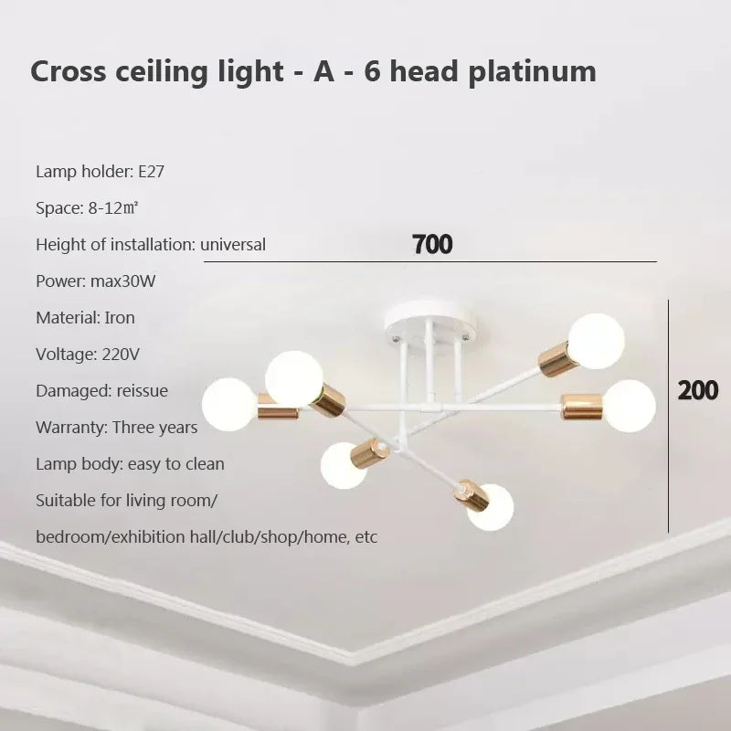 Modern Creative Chandelier LED Lighting Romantic Minimalist Black White Golden Bedroom Living Dining Room Ceiling Decor Lamp