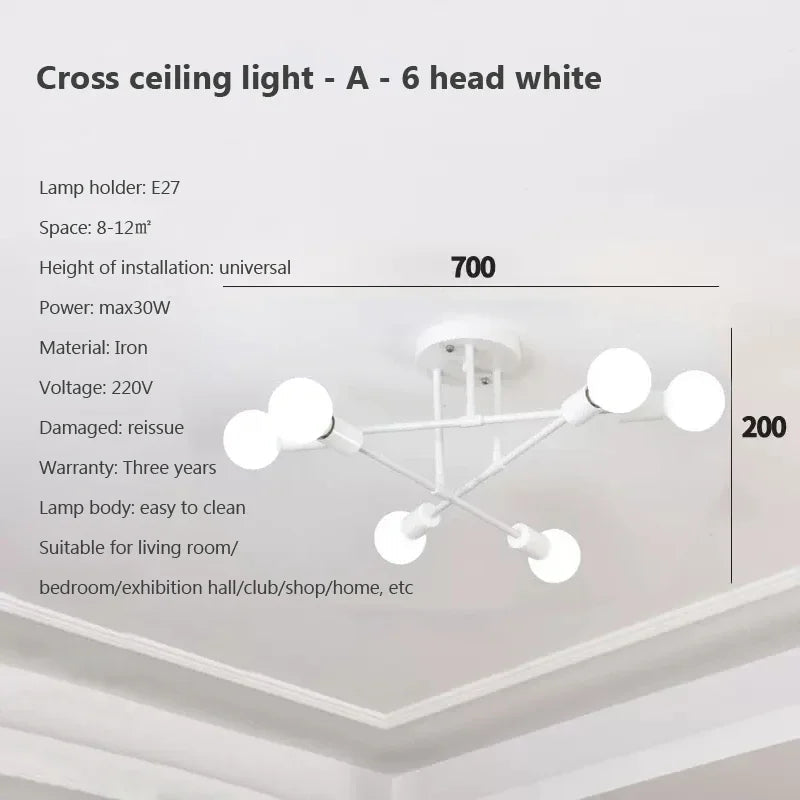 Modern Creative Chandelier LED Lighting Romantic Minimalist Black White Golden Bedroom Living Dining Room Ceiling Decor Lamp