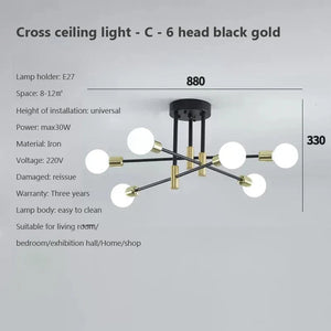 Modern Creative Chandelier LED Lighting Romantic Minimalist Black White Golden Bedroom Living Dining Room Ceiling Decor Lamp