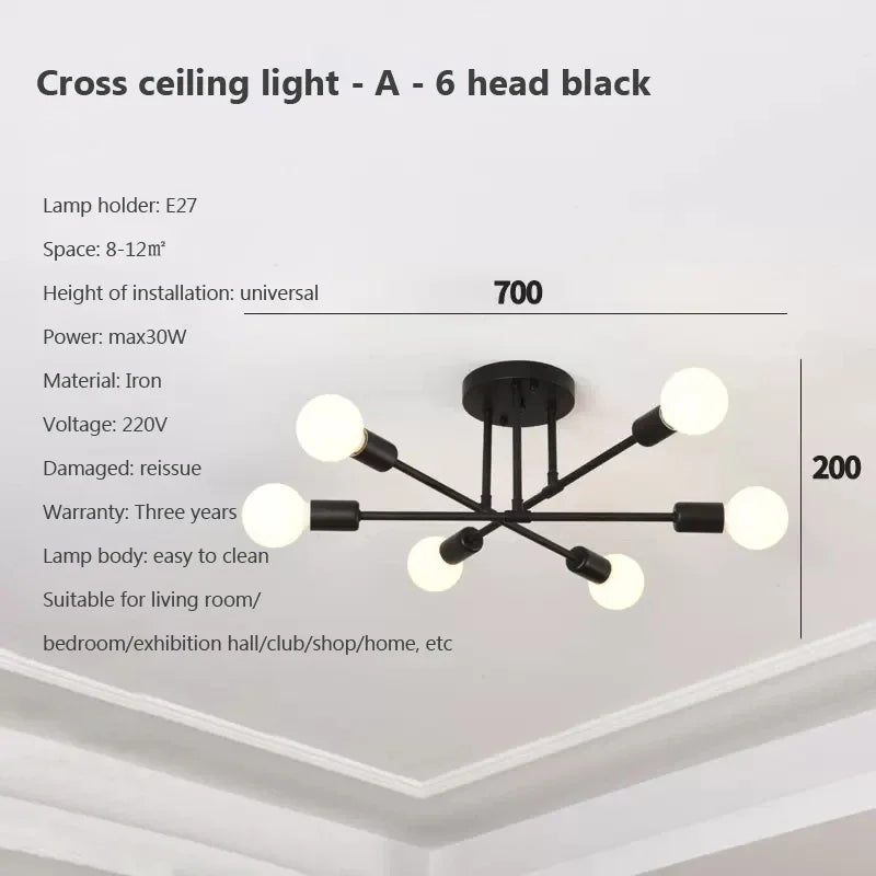 Modern Creative Chandelier LED Lighting Romantic Minimalist Black White Golden Bedroom Living Dining Room Ceiling Decor Lamp