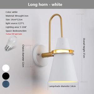 Modern Creative Macaron horn wall lamp bar restaurant living room bedroom bedside corridor sconce lamp Decorative lights