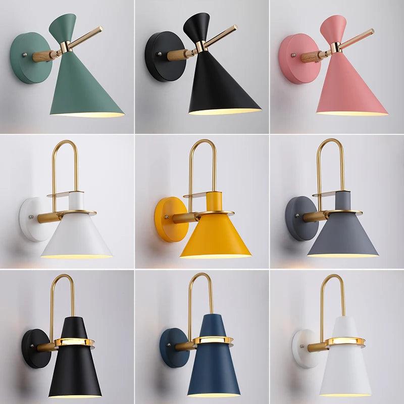 Modern Creative Macaron horn wall lamp bar restaurant living room bedroom bedside corridor sconce lamp Decorative lights