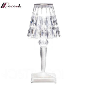 Modern Crystal Lamp USB Wireless Portable Acrylique Table light Switch Sensor for Desk Bedroom Wedding Atmosphere Decoration