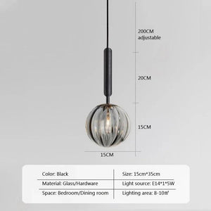 Modern Glass Ball Led Pendant Lamp Fixtures Gold Bedside Kitchen Hanging Lights Luminaire Dining Room Lighting Indoor Decoration