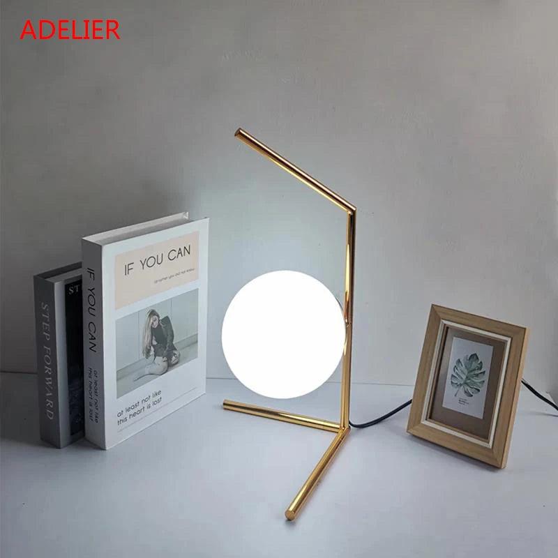 Modern Glass Ball table lamps Gold Nordic Simple Bedroom Bedside Reading Desk Lamp Home Decor E14 LED Table Light Lamparas