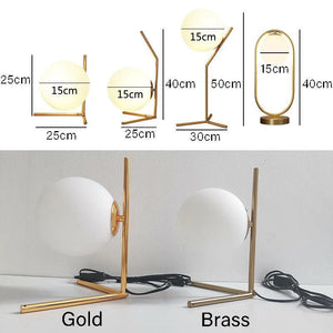 Modern Glass Ball table lamps Gold Nordic Simple Bedroom Bedside Reading Desk Lamp Home Decor E14 LED Table Light Lamparas