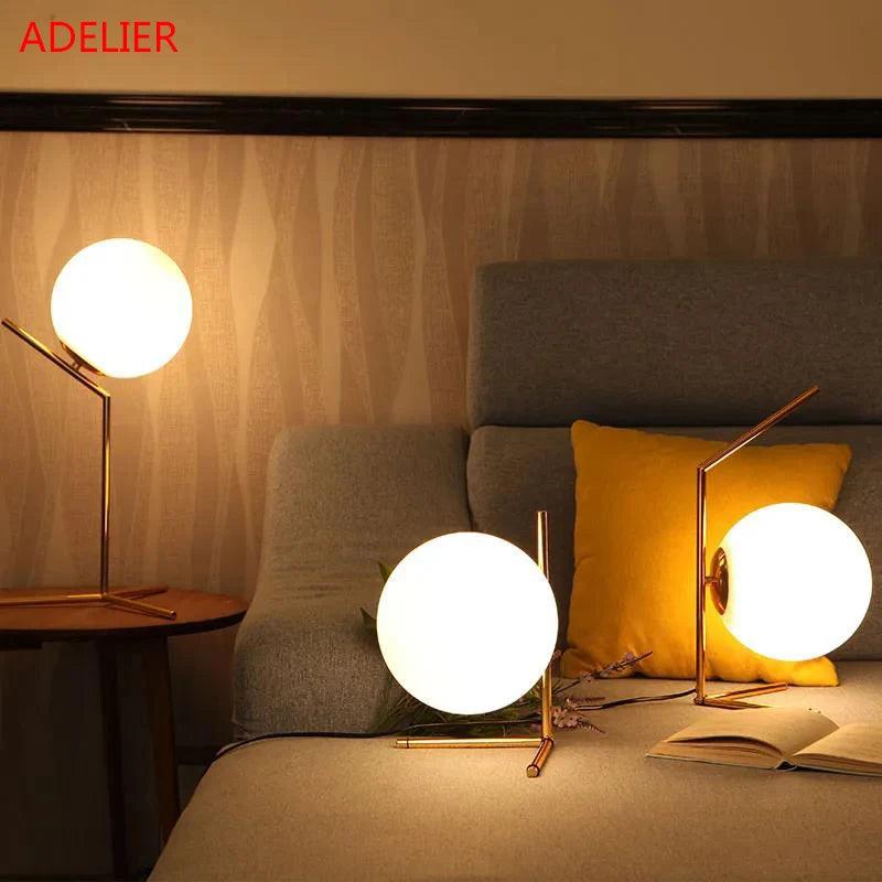 Modern Glass Ball table lamps Gold Nordic Simple Bedroom Bedside Reading Desk Lamp Home Decor E14 LED Table Light Lamparas