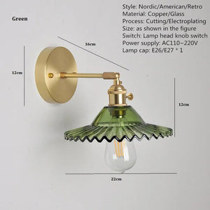 Modern Glass Bedside Wall Lamp LED E27 With Switch Reading Rotary Sconce Lights For Living Room Kitchen Home Decoration Fixture