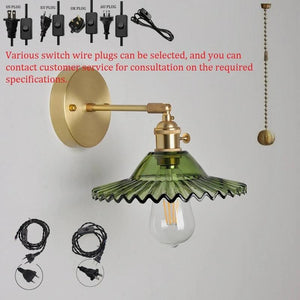 Modern Glass Bedside Wall Lamp LED E27 With Switch Reading Rotary Sconce Lights For Living Room Kitchen Home Decoration Fixture