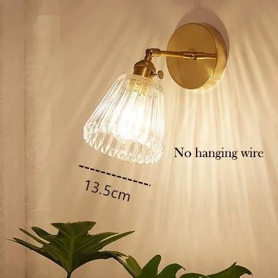 Modern Glass Bedside Wall Lamp LED E27 With Switch Reading Rotary Sconce Lights For Living Room Kitchen Home Decoration Fixture