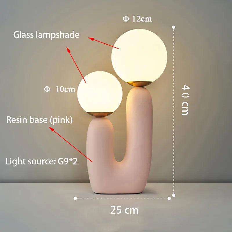 Modern Glass Creative Bedroom Living Room Desk Lamp Resin 3D Lunar Bedside Lamp Nordic Study Decoration Trend Lighting Fixture