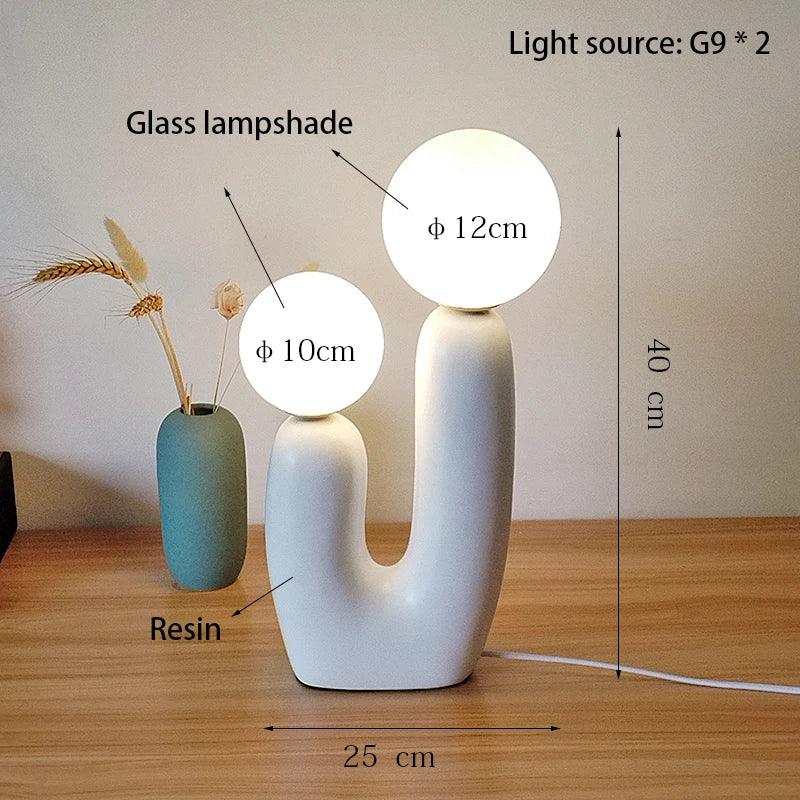 Modern Glass Creative Bedroom Living Room Desk Lamp Resin 3D Lunar Bedside Lamp Nordic Study Decoration Trend Lighting Fixture