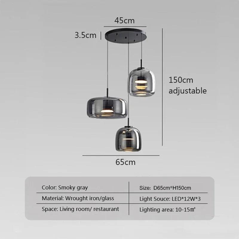 Modern Glass Led Pendant Light Nordic Suspension Dining Room Chandelier For Restaurant Kitchen Bedroom Bedside Hanging Lamp