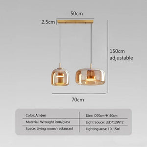 Modern Glass Led Pendant Light Nordic Suspension Dining Room Chandelier For Restaurant Kitchen Bedroom Bedside Hanging Lamp