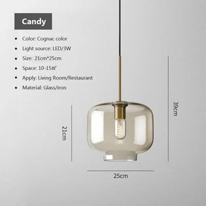 Modern Glass Pendant Light Dining Room Cafe Bar Bedroom Bedside Hanging Lamps For Ceiling Kitchen Island Suspension Chandelier