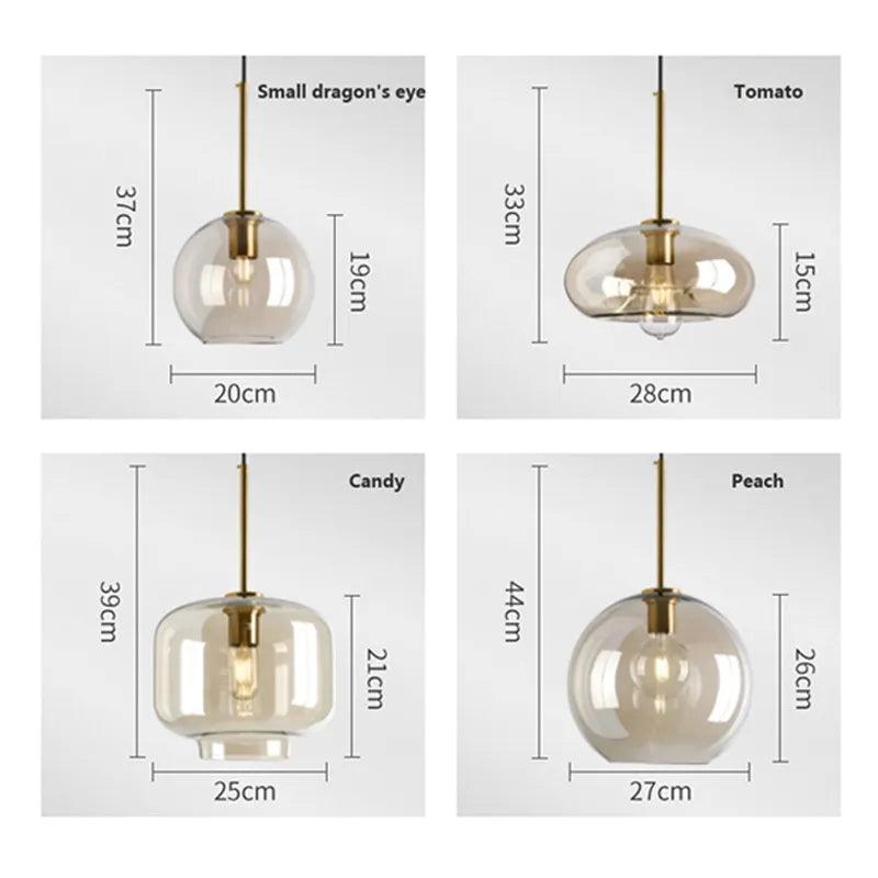 Giggly Glow - Modern Nordic hanging loft Glass lustre Pendant Light Lights