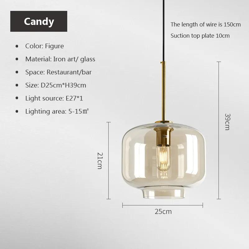 Giggly Glow - Modern Nordic hanging loft Glass lustre Pendant Light Lights