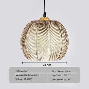 Modern Glass Pendant Light Green Leaf Pattern Lighting For Living Room Dining Room Hotel Study Bedroom Indoor Decorative Fixture