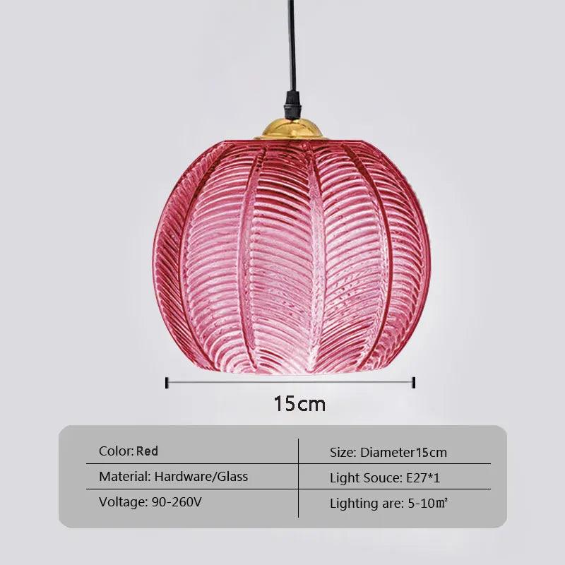 Modern Glass Pendant Light Green Leaf Pattern Lighting For Living Room Dining Room Hotel Study Bedroom Indoor Decorative Fixture