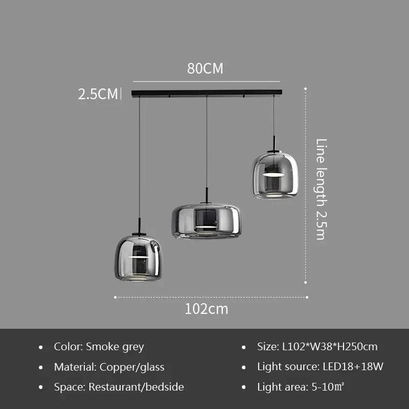 Modern Glass Pendant Light luxury Chandelier Deco Nordic Led Hanging Light Fixtures Bedroom Modern Luminaire Suspension lamp