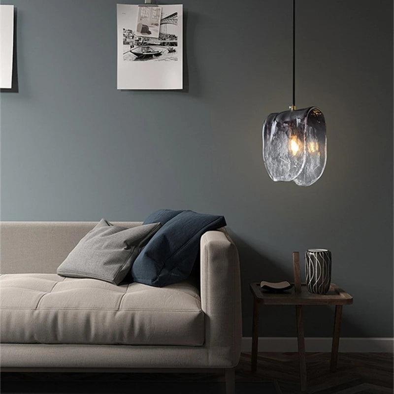 Modern Gradient Glass Hanging Light Indoor Art Decor Chandelier Dining Table Pendant Light Bedroom Parlor Bar Cafe Hanging Light