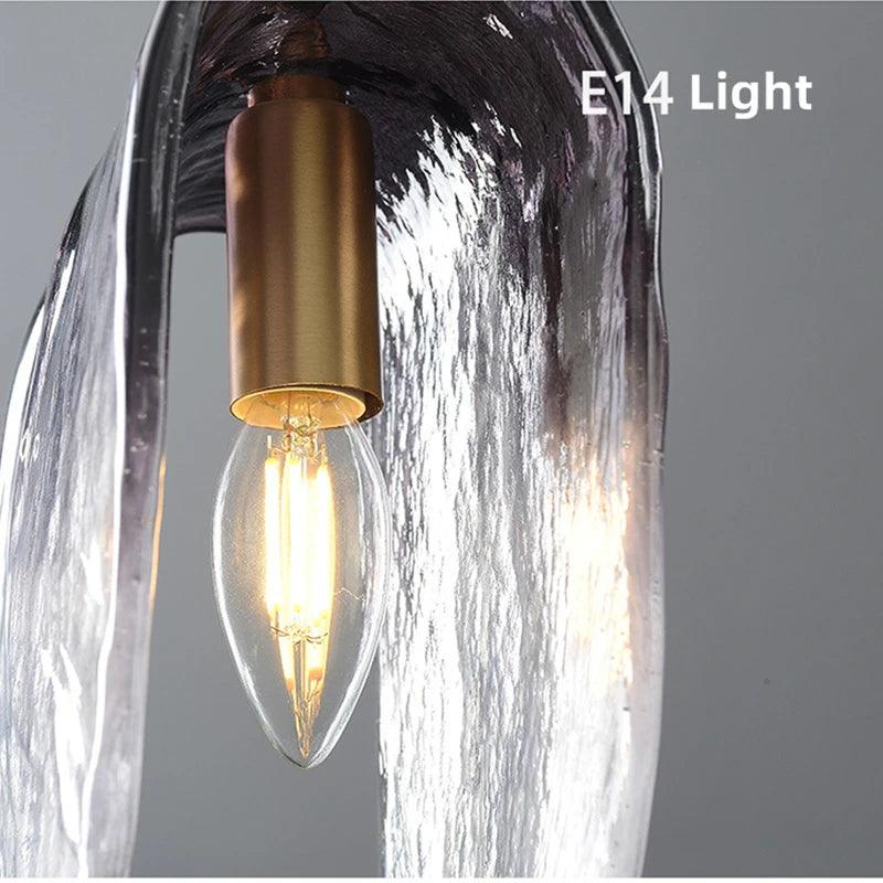 Modern Gradient Glass Hanging Light Indoor Art Decor Chandelier Dining Table Pendant Light Bedroom Parlor Bar Cafe Hanging Light