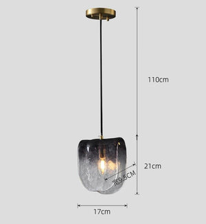 Modern Gradient Glass Hanging Light Indoor Art Decor Chandelier Dining Table Pendant Light Bedroom Parlor Bar Cafe Hanging Light