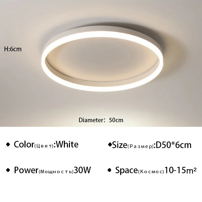 Modern LED Ceiling Lamps Chandelier Lights Living Dining Room Kitchen Bedroom Ceiling Light Simple Round Home Decor Indoor Light