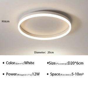 Modern LED Ceiling Lamps Chandelier Lights Living Dining Room Kitchen Bedroom Ceiling Light Simple Round Home Decor Indoor Light