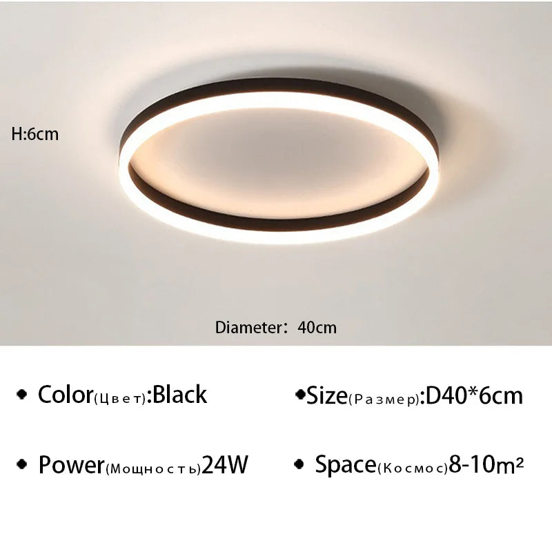 Modern LED Ceiling Lamps Chandelier Lights Living Dining Room Kitchen Bedroom Ceiling Light Simple Round Home Decor Indoor Light