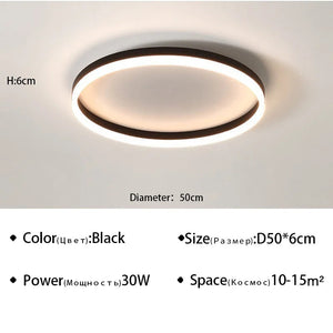 Modern LED Ceiling Lamps Chandelier Lights Living Dining Room Kitchen Bedroom Ceiling Light Simple Round Home Decor Indoor Light