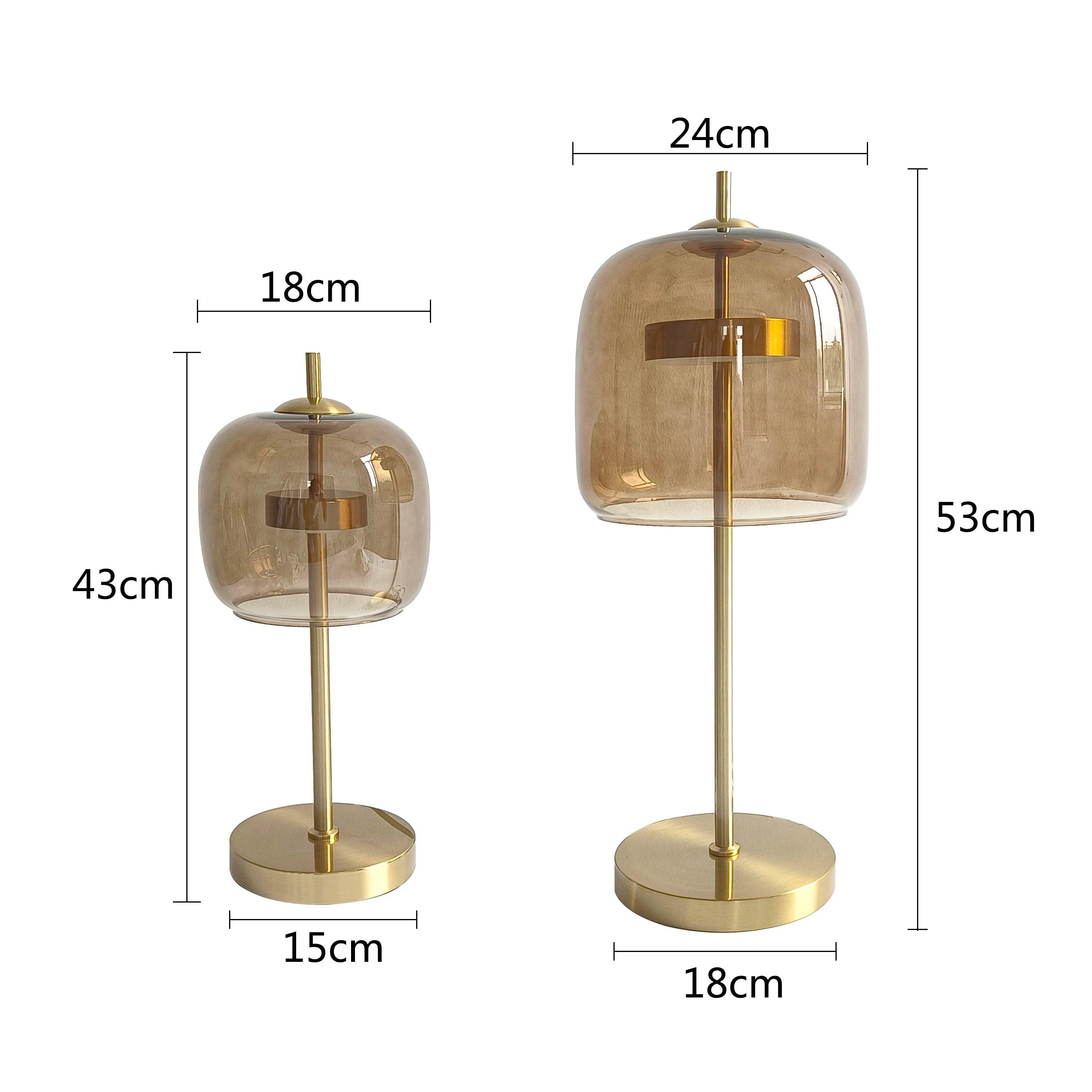 Modern LED Desk Lamps Nordic Simple Glass Table Lamp for Living Room Bedroom Bedside Desk Lights Gold Luxury Decor Home