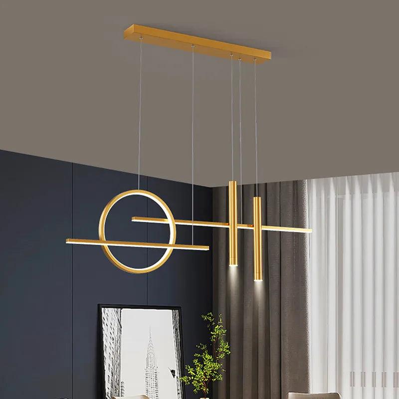 Modern LED Pendant Lights for Living Dining Room Hanging Lamp Home Restaurant Kitchen Decor Ceiling Chandeliers Suspension Gold