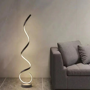 Modern LED Strip Floor Lamp Minimalist Bedroom Bedside Black White Floating Light Living Room Sofa Study Reading Lights Fixtures