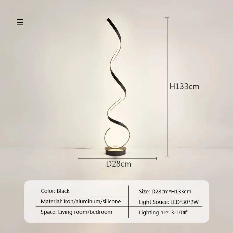 Modern LED Strip Floor Lamp Minimalist Bedroom Bedside Black White Floating Light Living Room Sofa Study Reading Lights Fixtures