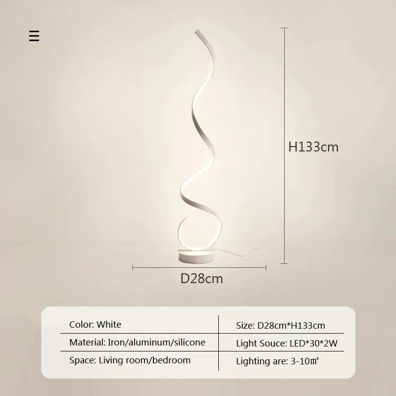 Modern LED Strip Floor Lamp Minimalist Bedroom Bedside Black White Floating Light Living Room Sofa Study Reading Lights Fixtures