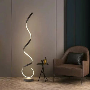 Modern LED Strip Floor Lamp Minimalist Bedroom Bedside Black White Floating Light Living Room Sofa Study Reading Lights Fixtures