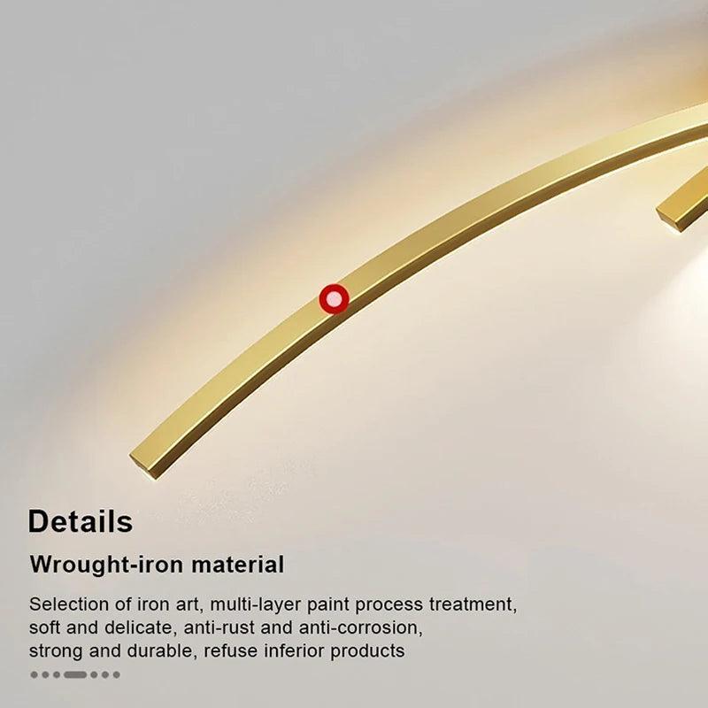 Modern LED Strip Wall Lamp Double Curve Remote Control Light Bedside Decor Black Gold Wall Sconces Living Room Bedroom Led Fixtu